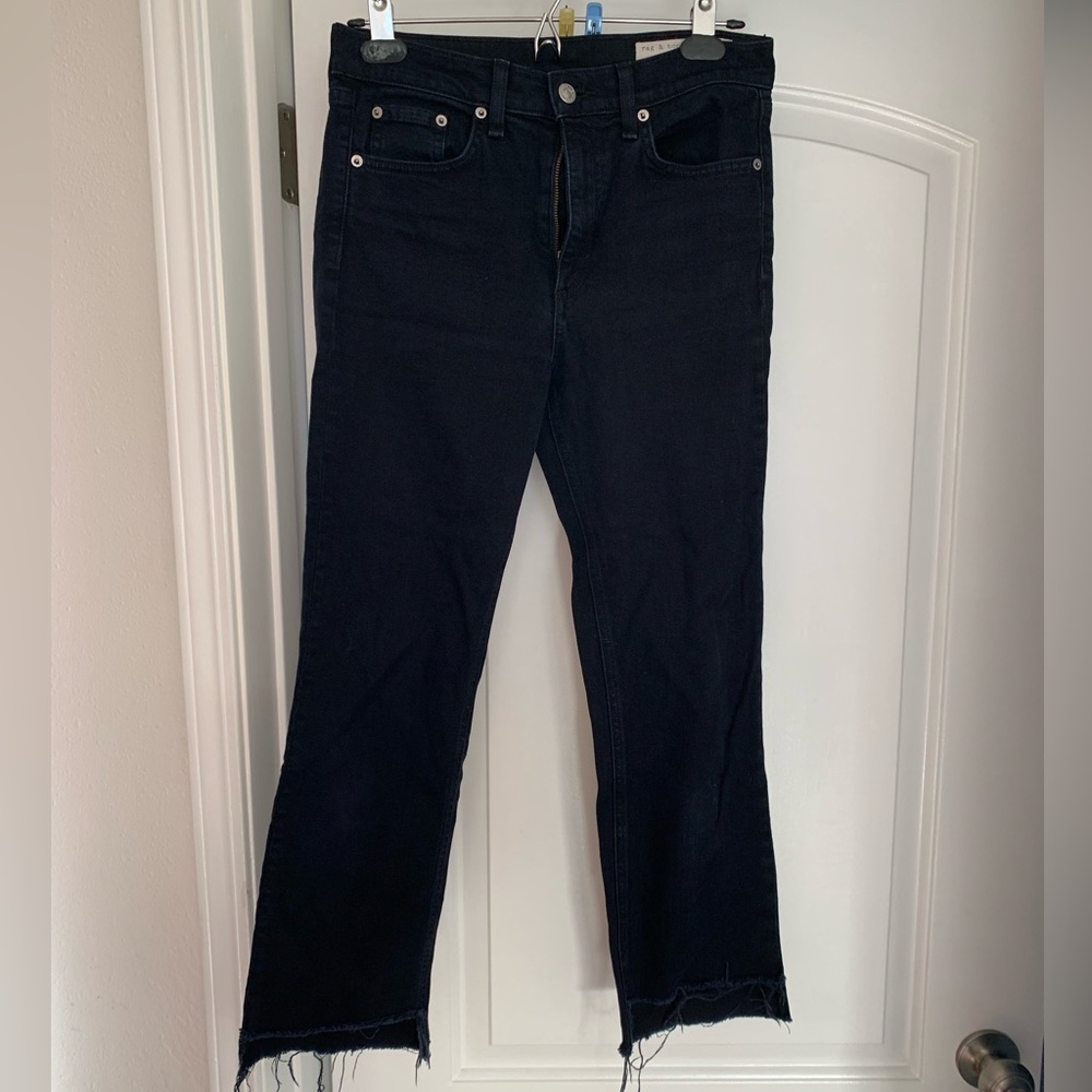Rag and bone slim fit cropped black jeans